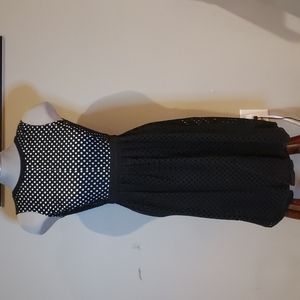 Black and white empire waist dress